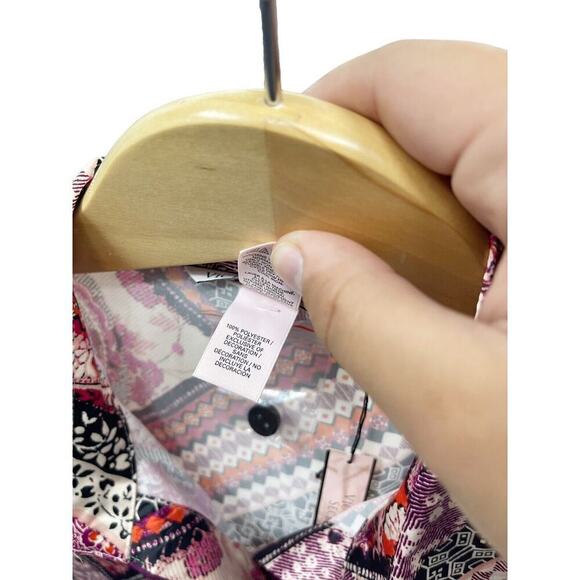 Victoria’s Secret Multicolor Pattern Satin Pajama Top Womens Small New - Picture 4 of 7